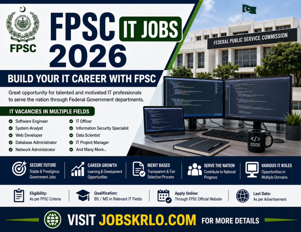 FPSC IT Jobs 2026 | Federal Government IT Vacancies Advertisement | Apply Online