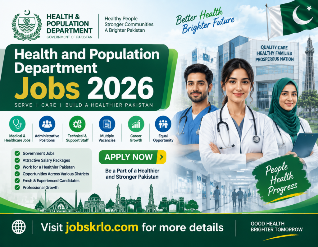 Health and Population Department Jobs 2026 – Latest Government Vacancies | Online Apply