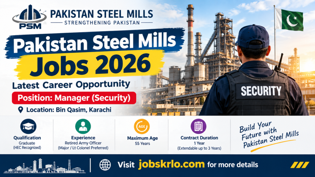 Pakistan Steel Mills Jobs 2026 – Apply Online For Latest Career Opportunities